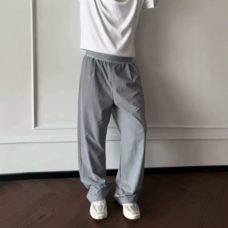 Spring and Summer "Alo Magic Pants" Lightweight Stretch Nylon Breathable Cool Straight Loose Pleated Dress Pants Casual Long Pants