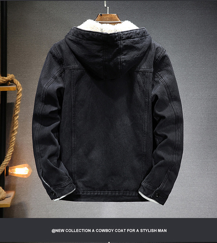 Men's Thick Fleece Denim Jacket For Winter Warmth And Style_voghion.com