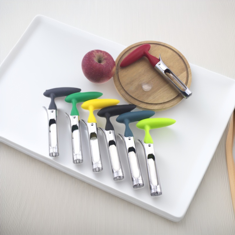 Descorazonador de frutas de acero inoxidable, removedor de corazones de manzana y pera, herramienta de cocina doméstica para quitar corazones de frutas, separador de pulpa, en stock.
