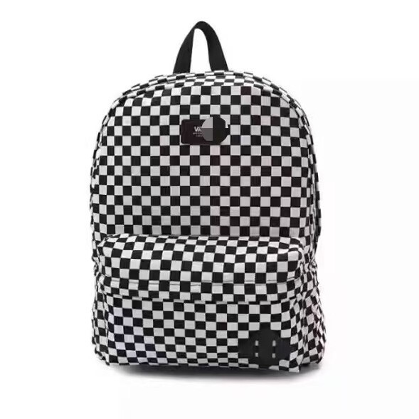 V @ ns Vance Trendy Checkerboard Backpack Unisex Large Capacity Joker Couple Schoolbag V @ ns Vance Trendy Checkerboard Backpack Unisex Large Capacity Joker Couple Schoolbag