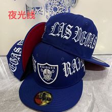 新款上市号码帽跨境外贸畅销满头绣夜光线MLB 棒球帽平檐尺寸帽