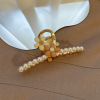 Hair accessory, big hairgrip, shark with bow, crab pin from pearl, new collection