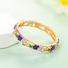 威德妮 景泰蓝卡通儿童手镯小葡萄镂空彩绘镯子女童民族风手饰