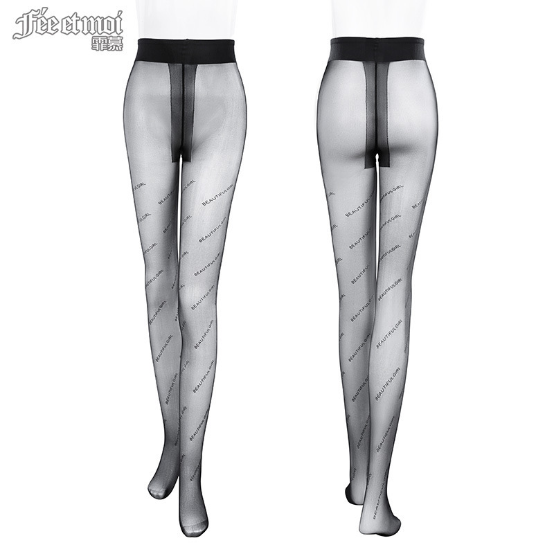 Pantimedias de Malla con Letras 7317 de Nylon para Mujer