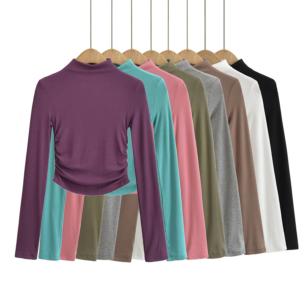 Summer elastic fitted long-sleeve