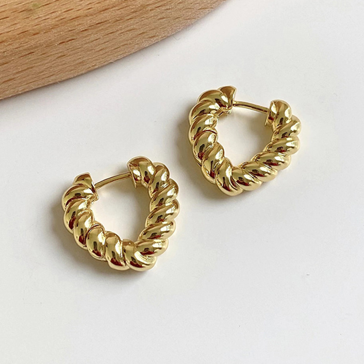 Heart Shape Pattern Women's Gender Plating Design 1 Pair Casual Korean Style Heart Shape Plating Copper Earrings