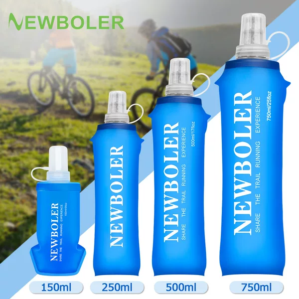 NEWBOLER outdoor sports mountaineering riding convenient soft water bottle bicycle special soft water bottle folding TPU