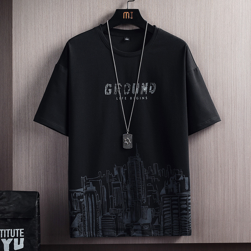 Set de seda de hielo de dos piezas, camiseta de manga corta de hombre, moda de verano, nuevos pantalones cortos casuales, baloncesto deportivo, ropa de hombre guapo
