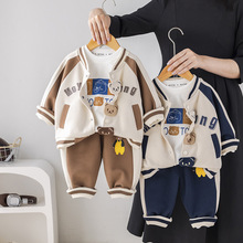 男孩运动服2025新款婴儿童装春秋季长袖三件套小孩衣服厂家服装批
