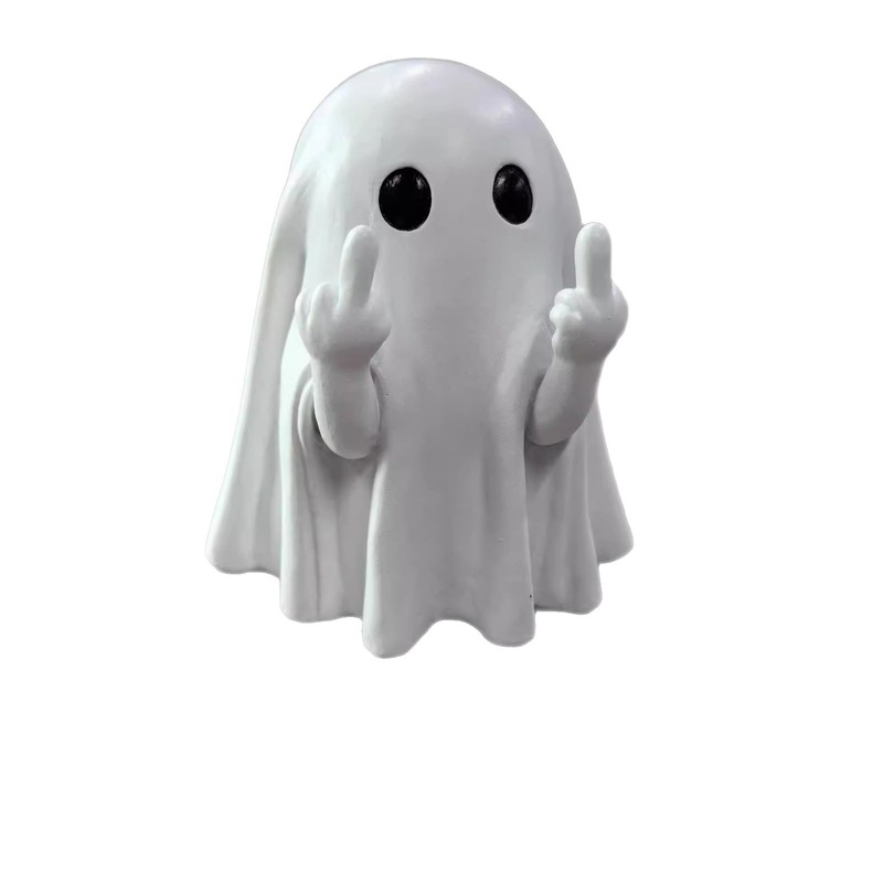新しいハロウィンかわいいゴーストオーナメントクリエイティブ中指挑発ゴーストデスクトップ装飾友人へのギフトとして|undefined