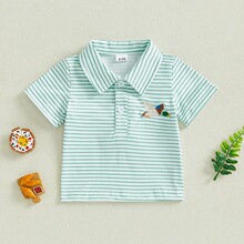 L 73894 Cute Stripe Goose Embroidery Top ������巭������