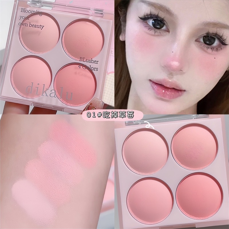 DIKALU Rosa crema melón helado de cuatro colores rubor de baja saturación expansión mate Rosa melocotón desnudo