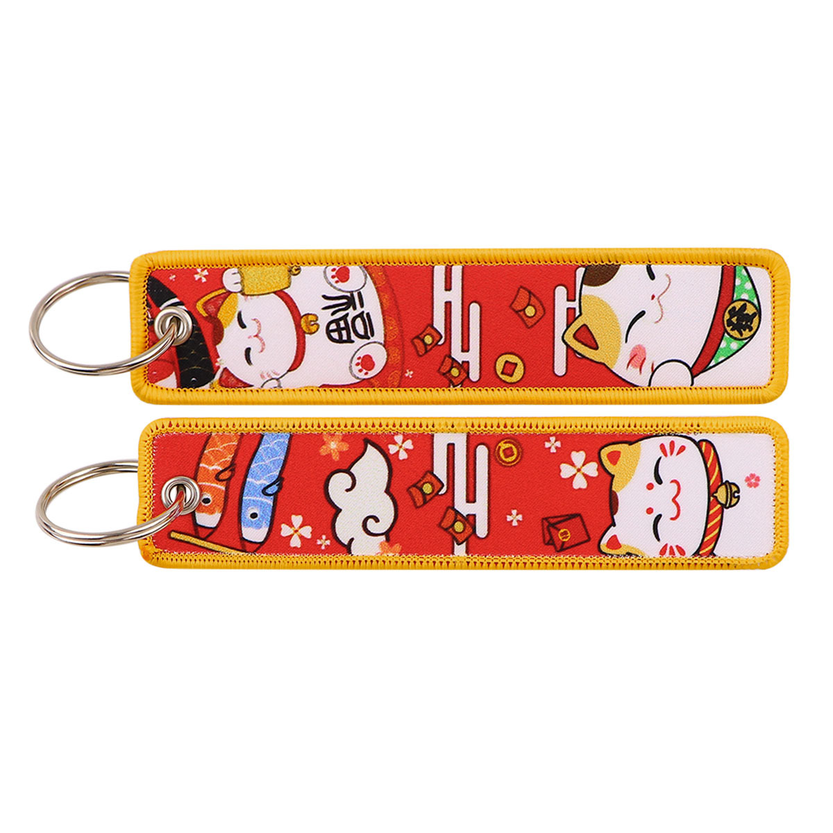 日本式の波の荷印の鍵は錦鯉の掛け物の国風の仙鶴の学生の証明書を掛けて布芸のキーホルダーの部品を飾ります。