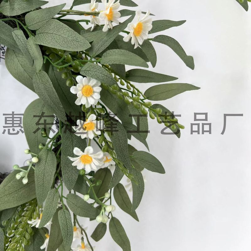 2025新型国境を越えたアマゾン春のシミュレーションユーカリの葉小デイジー家庭の祝日の雰囲気装飾用品|undefined