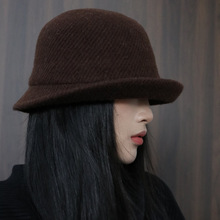 翘边设计 羊毛渔夫帽女秋冬季复古礼帽可揉叠帽子高级感意式盆帽