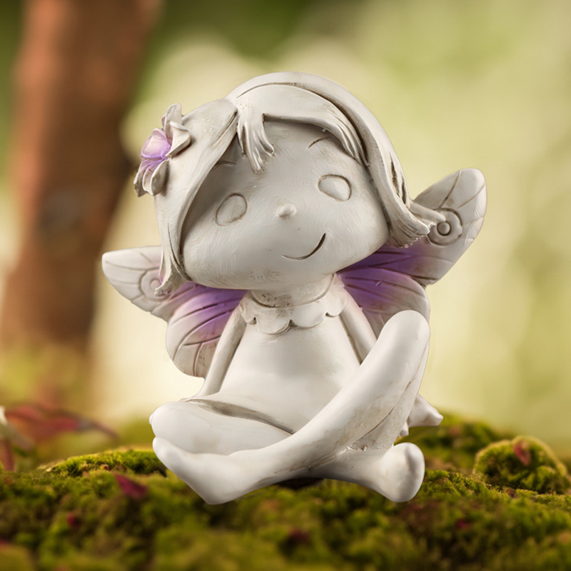 New Product Elf Flower Fairy Resin Ornaments Garden Balcony Desktop Potted Micro-Landscape Small Ornaments Decorations