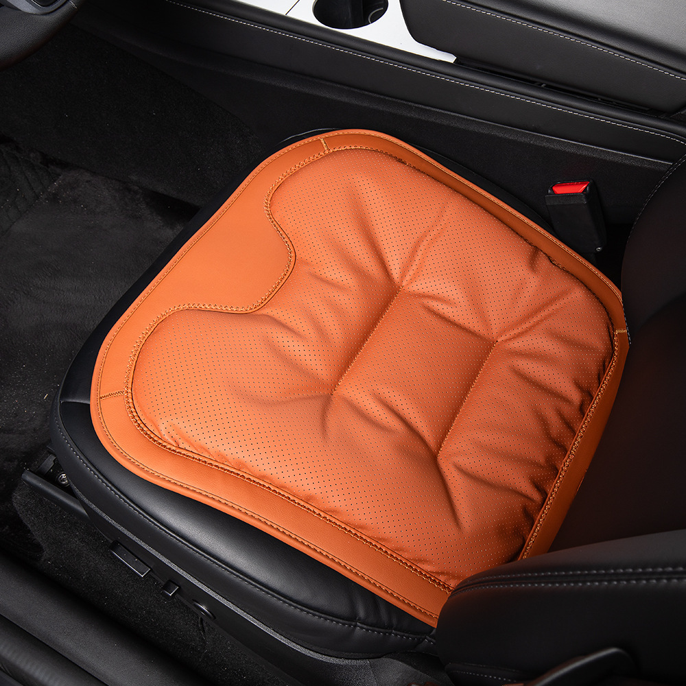 Pad High-End Rear Summer – Universal Seat cushion, seat cover - ideal-orange-nappa-leatheranti-slip-breathable-front-seat
