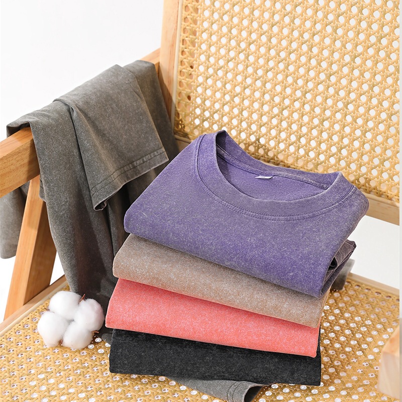 230g Vintage-Style Heavy-Duty Short-Sleeve T-Shirt for Men, Washed Cotton, Oversized, Drop Shoulder, Half-Sleeve T-Shirt, Wholesale in Stock 230g Vintage-Style Heavy-Duty Short-Sleeve T-Shirt for Men, Washed Cotton, Oversized, Drop Shoulder, Half-Sleeve T-Shirt, Wholesale in Stock