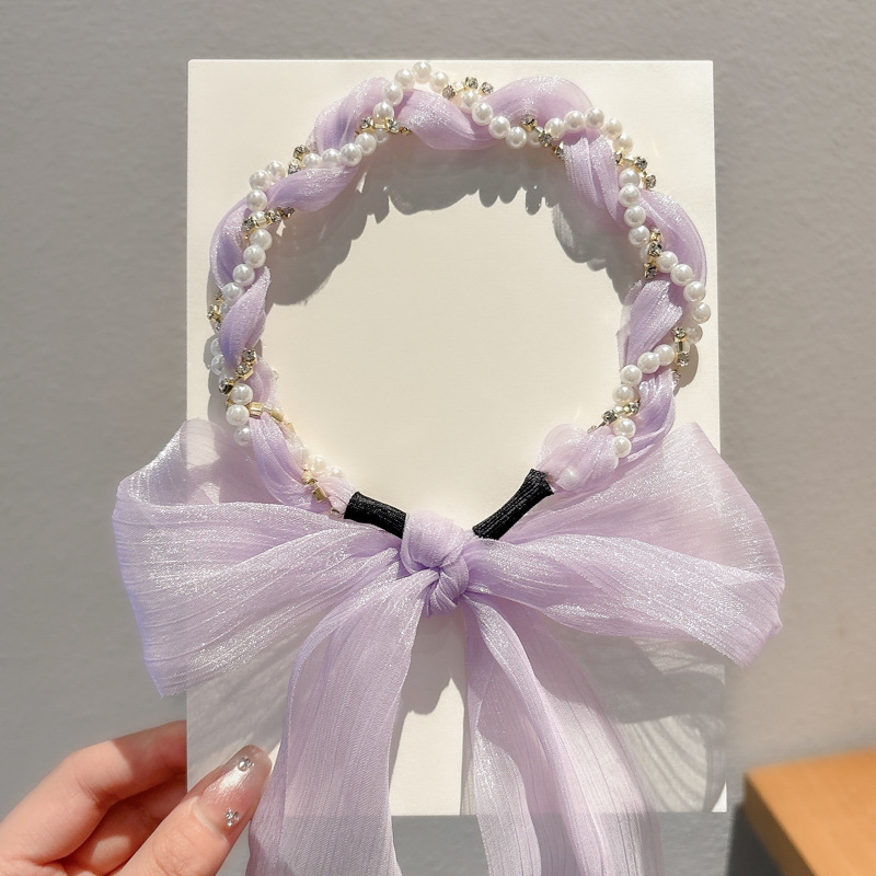 Verano correa de cabello para mujeres 2025 nuevo cinturón de cabello prensado correa de cabello bufandas de seda sistema de trenzado cabello tocado