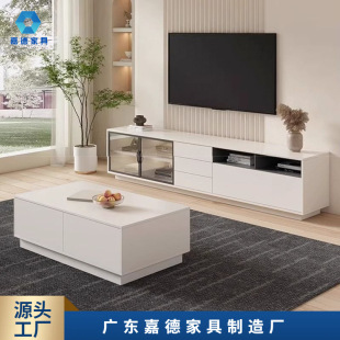 Tv Cabinet Coffee Table Combination Modern Home Living Room Solid Wood Floor Cabinet Small Apartment Accessible Luxury Tv Cabinet Simple Slate