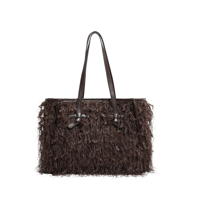 Bolsas de tote bolsas de peluche bolsas de hombro de mujer bolsas de peluche portátiles bolsas de lana de moda popular bolsas de tote de gran capacidad