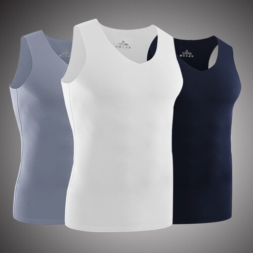 Men's Milk Silk Backless Tank Top Summer Seamless Thin Sleeveless T-Shirt Cross-Training Gym Plus Size Base Layer Inner Outer Top