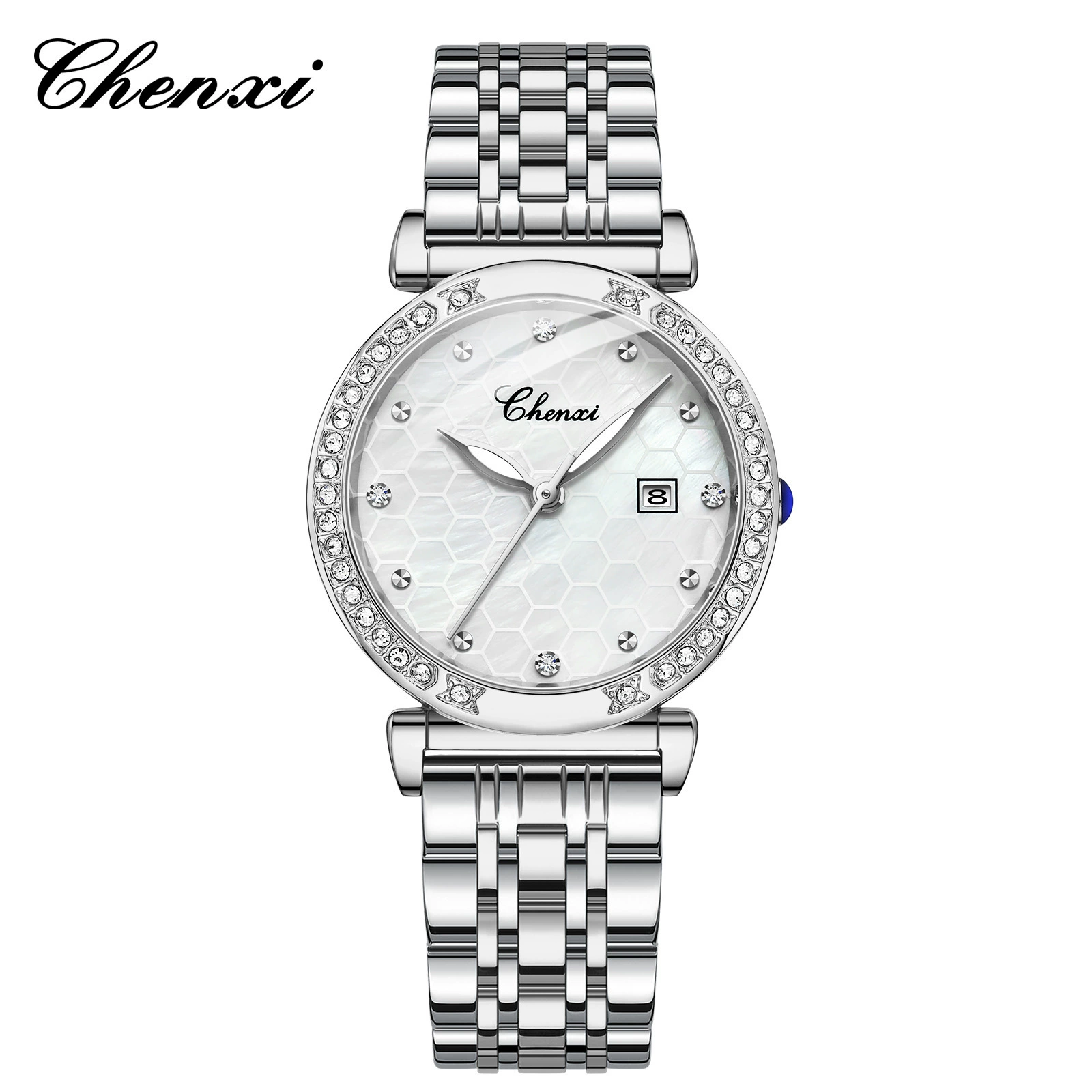 CHENXI Chenxi Douyin прямой эфир новые Diamond календарь часы женские водостойкие кварцевые fritillary сетчатые часы для женщин