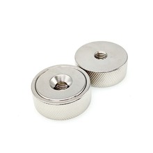 旋钮滚花强磁座传感器D32 M8内螺纹 M6沉头吊环打捞铁件捡拾磁铁