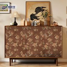 跨境美式墙纸花卉复古壁纸墙面自粘pvc柜子家具翻新贴纸wallpaper