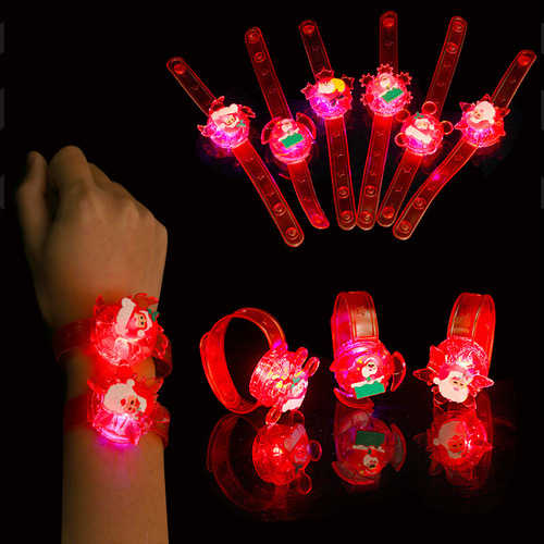 Christmas Toy Luminous Bracelet Luminous Ring LED Flash Pat Circle Children's Watch Necklace Decoration Gift