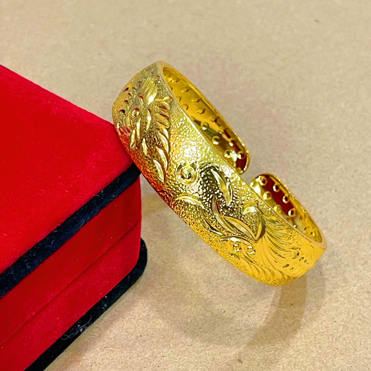 Высокая имитация вьетнамского песка золотой дракон и феникс браслет ювелирные изделия позолоченный браслет дракона и феникса Открытый браслет