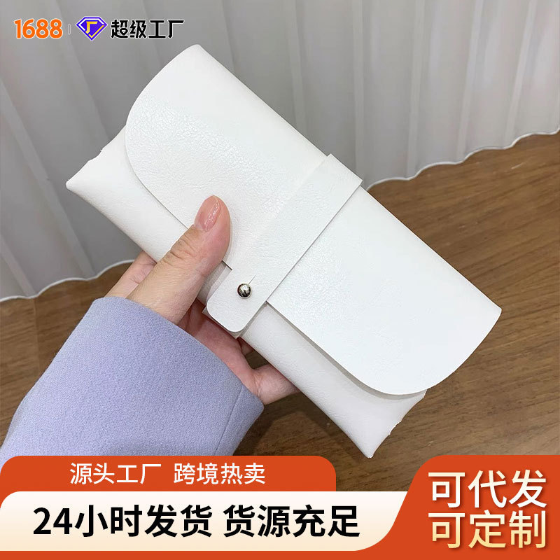 Fashion Internet Trendy Sunglasses Box Travel Portable Leather Button Soft Bag Glasses Box White Sunglasses Storage Box Fashion Internet Trendy Sunglasses Box Travel Portable Leather Button Soft Bag Glasses Box White Sunglasses Storage Box
