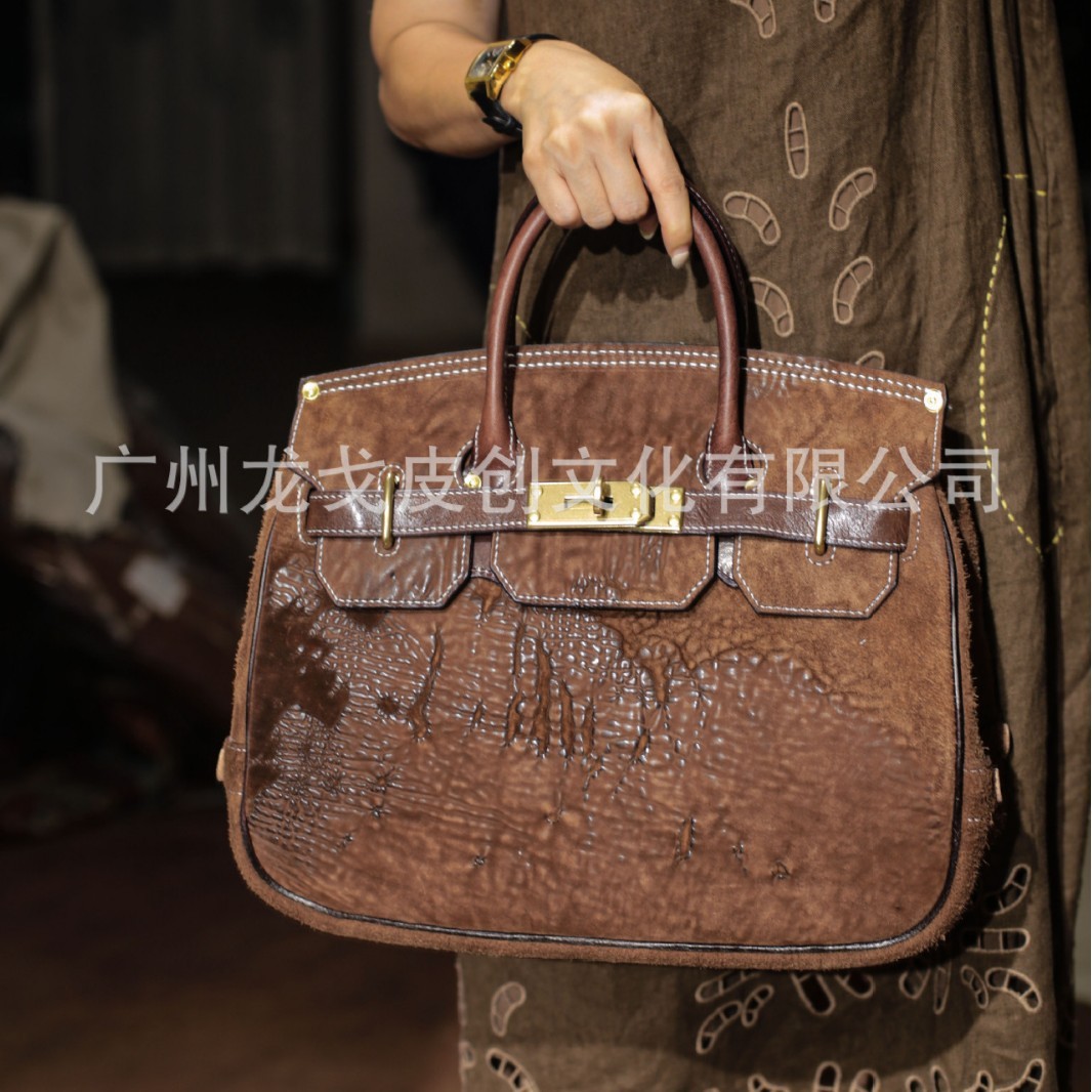 马臀皮铂金包小众女包复古男挎包老钱风女士手提包稀有爆款