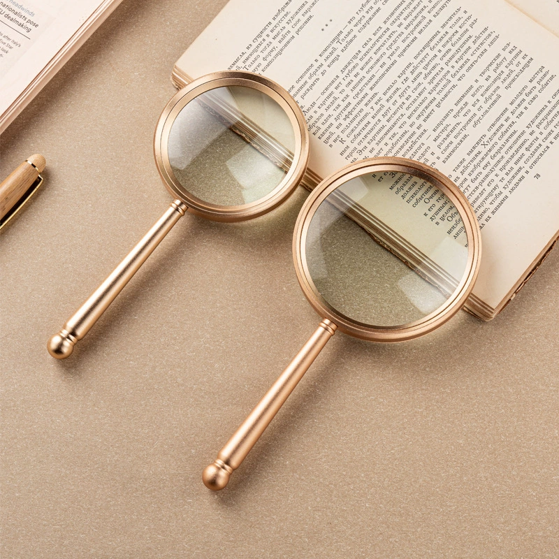 Специальная ручная лупа высокой четкости из белого стекла с 10-кратным увеличением, цельнометаллическая лупа для чтения газет для пожилых людей