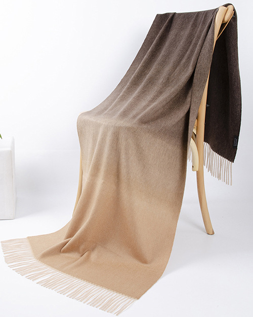 Mongolia Interior nuevo 60 ancho bufandas de cachemira pura otoño y invierno grueso Europa y América color gradiente agua ondulado chal