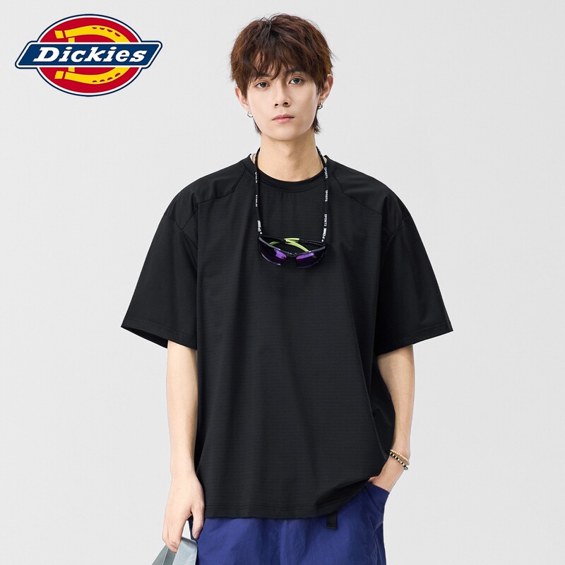 Dickies Special Edition Breathable Cool Short-Sleeved T-Shirt Men's Summer New Round Neck Loose Five-Quarter Sleeve T-Shirt