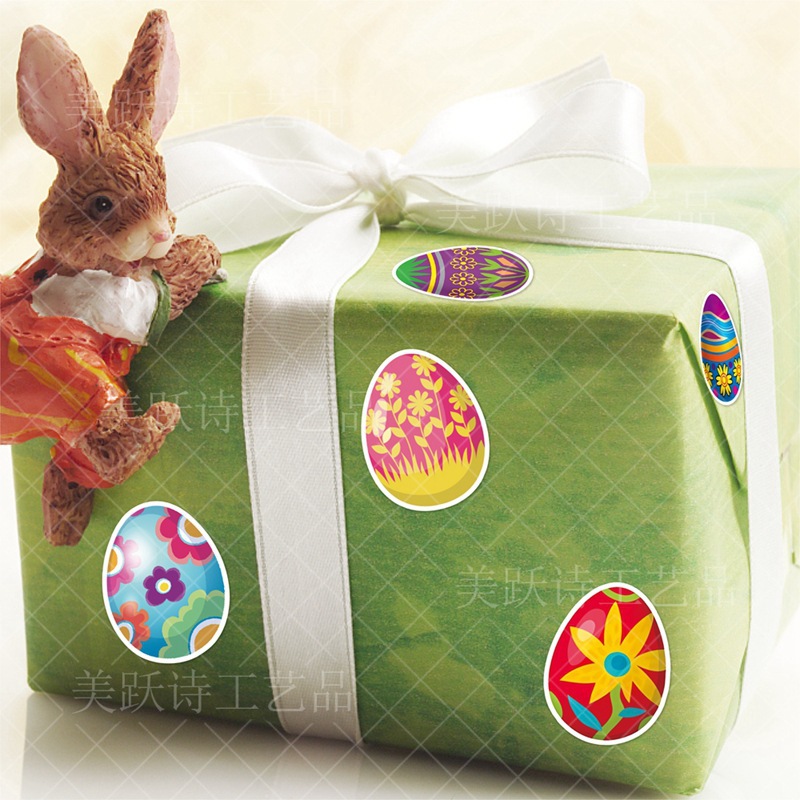 Europa y América decoración del Partido de Pascua pegatinas decoración de vacaciones de Pascua colorido huevo decoración pegatinas adhesivas