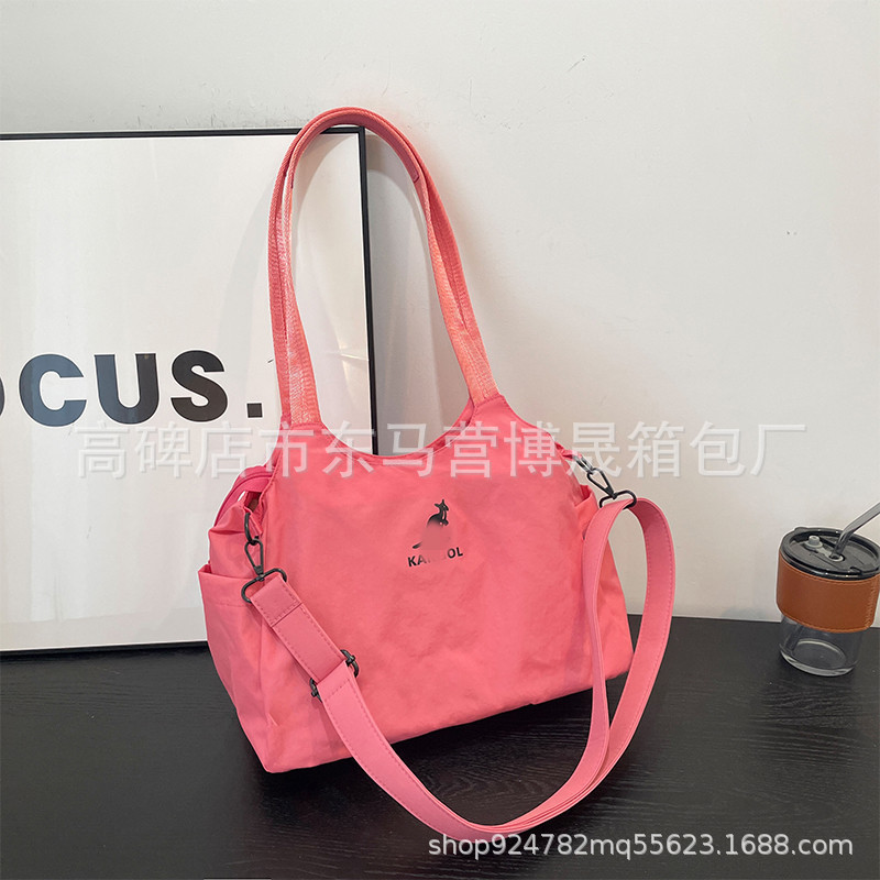 袋鼠新款时尚大容量单肩包户外旅行斜挎手提购物袋女士托特包批发|undefined