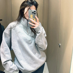 al*金智秀Jisoo同款25秋季新款立领半拉链卫衣女薄宽松显瘦外套女
