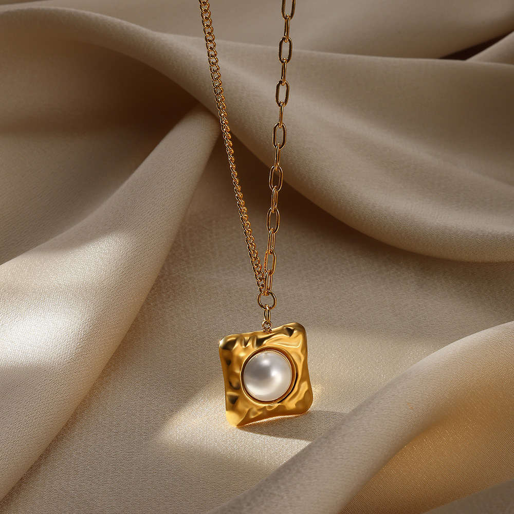 Carré Star Fleur Style IG Acrylique Perle Zircon Acier Inoxydable 304 Pendentif Incruster Fermeture À Boucle De Type Homard display picture 16