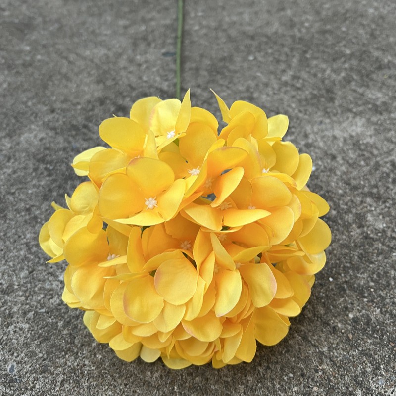 Nueva fábrica de flores artificiales de la boda amarillo leche amarillo limón amarillo fresco al aire libre Salón de la boda decoración flor falsa al por mayor