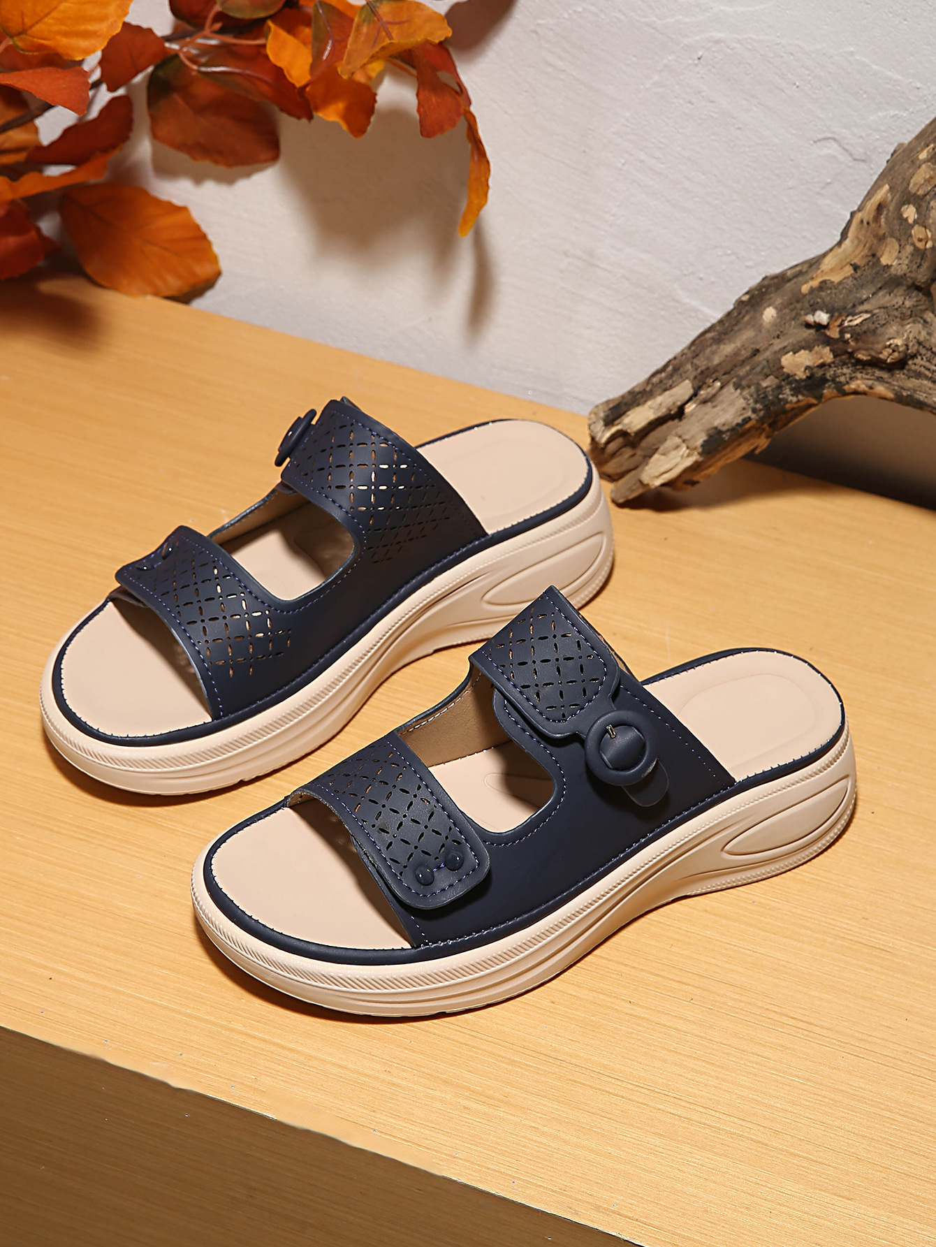 Sandali con zeppa estivi da donna taglie forti, comodi sandali da spiaggia con plateau e punta aperta, nuovo stile_voghion.com