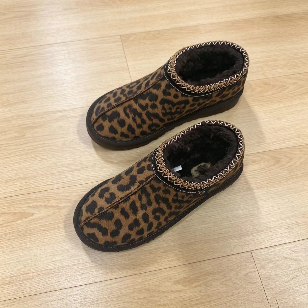 Botas de Nieve Bajas para Mujer de Piel de Vaca y Mezcla de Lana, Antideslizantes y Térmicas, para Uso Diario