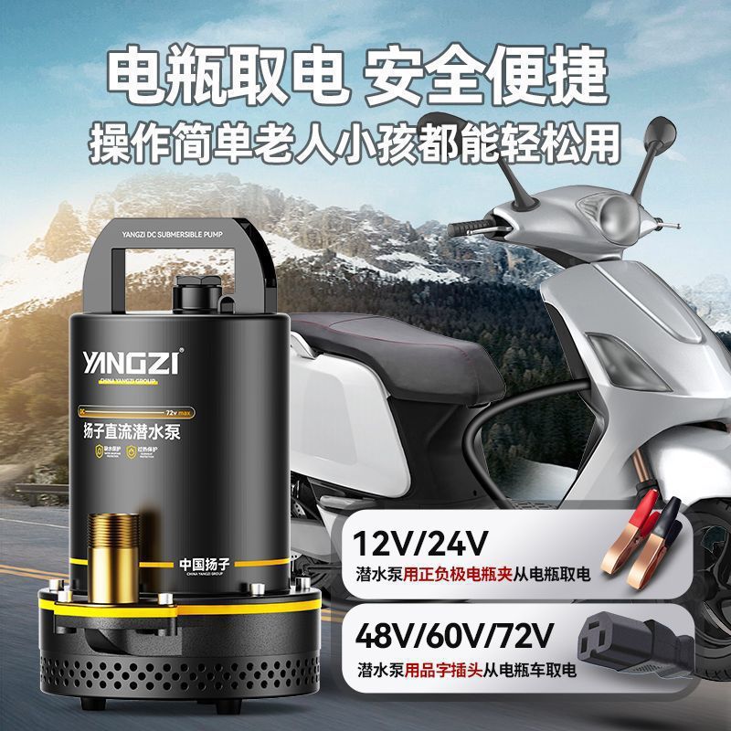 Yangzi bomba sumergible de corriente continua 12V48V72V bomba eléctrica de bombeo de agua de riego agrícola doméstico bomba de agua de alta potencia