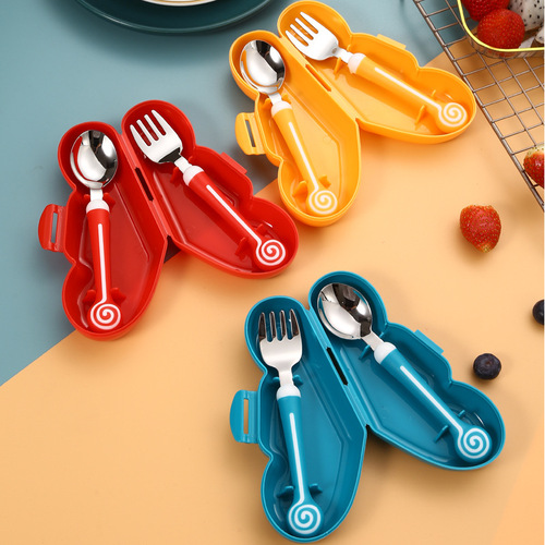 Creative 316L stainless steel children's spoon and fork baby food spoon and fork combination mother and baby tableware gift set