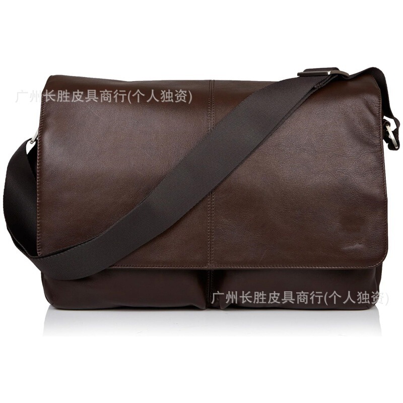 Cross-border Laptop Faux Leather Men's and Women's Messenger Bag Retro Casual Portable Durable Shoulder Bag