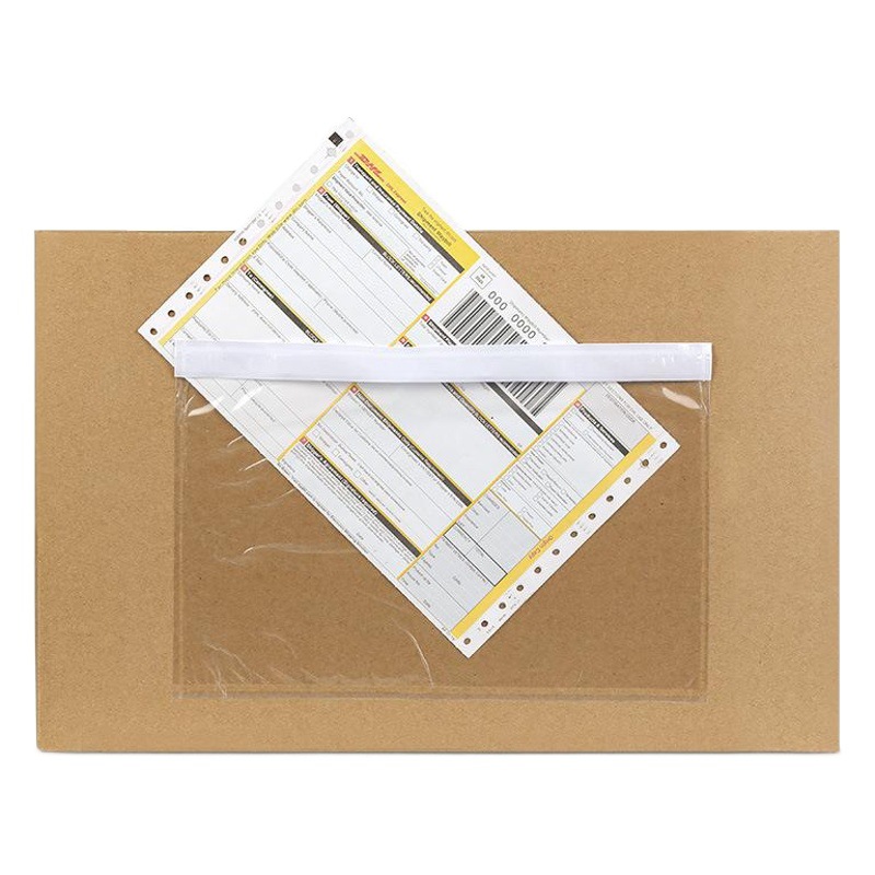 Bolsa adhesiva transparente A3A4 bolsa autosellante bolsa autoadhesiva transparente documentos de logística Lista de embalaje impresión al por mayor