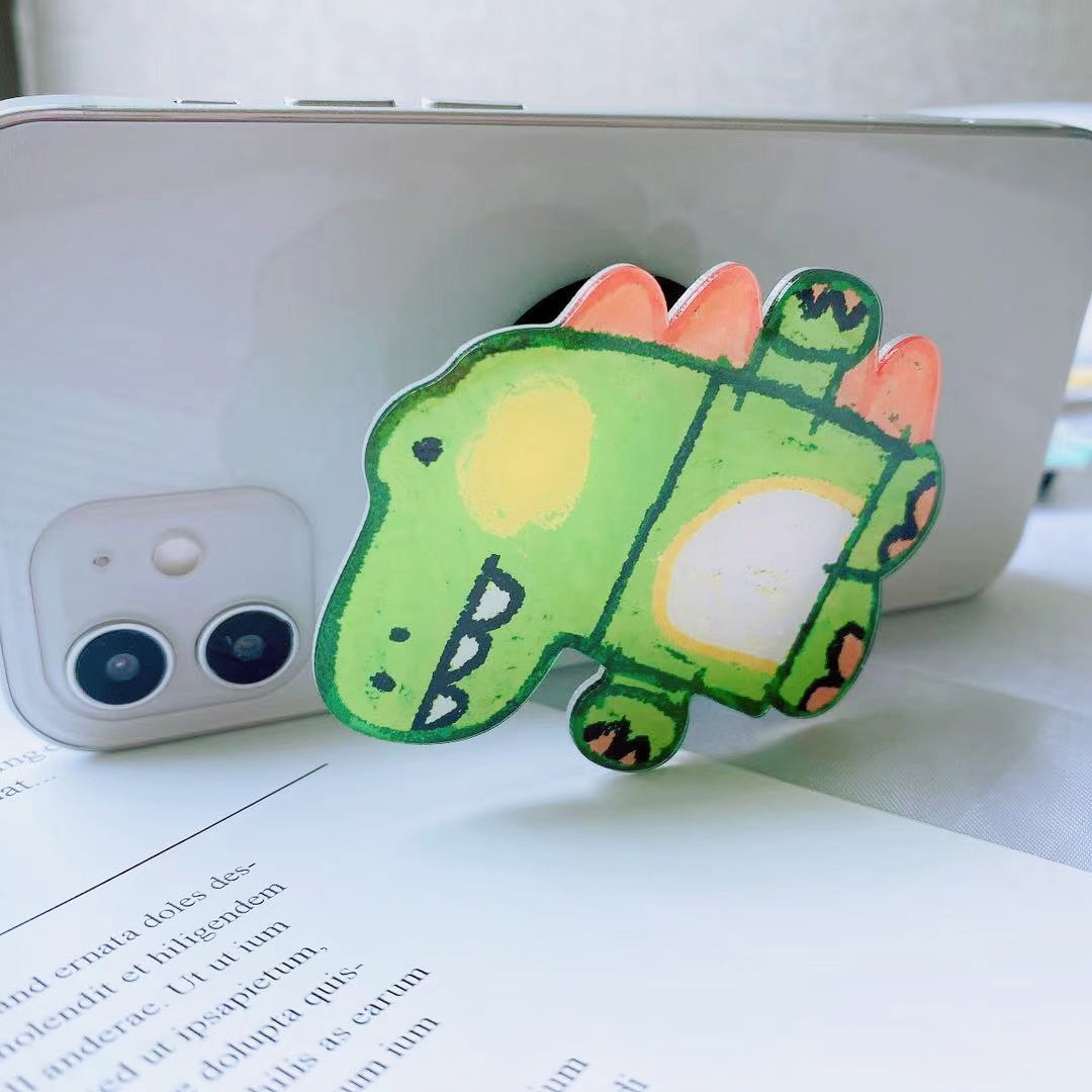 Dropping glue desktop shaped acrylic cartoon dinosaur airbag air cushion retractable phone holder_voghion.com