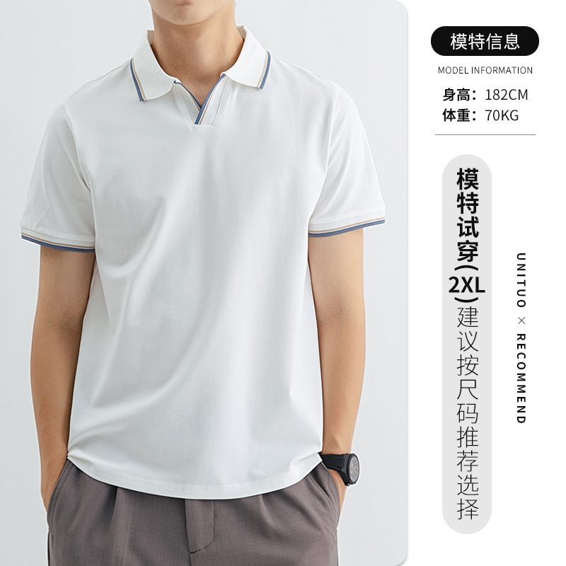 Polo para hombre Camiseta de manga corta de alta gama para hombre Camiseta con cuello de alta gama para hombre Camiseta casual Paul para hombre