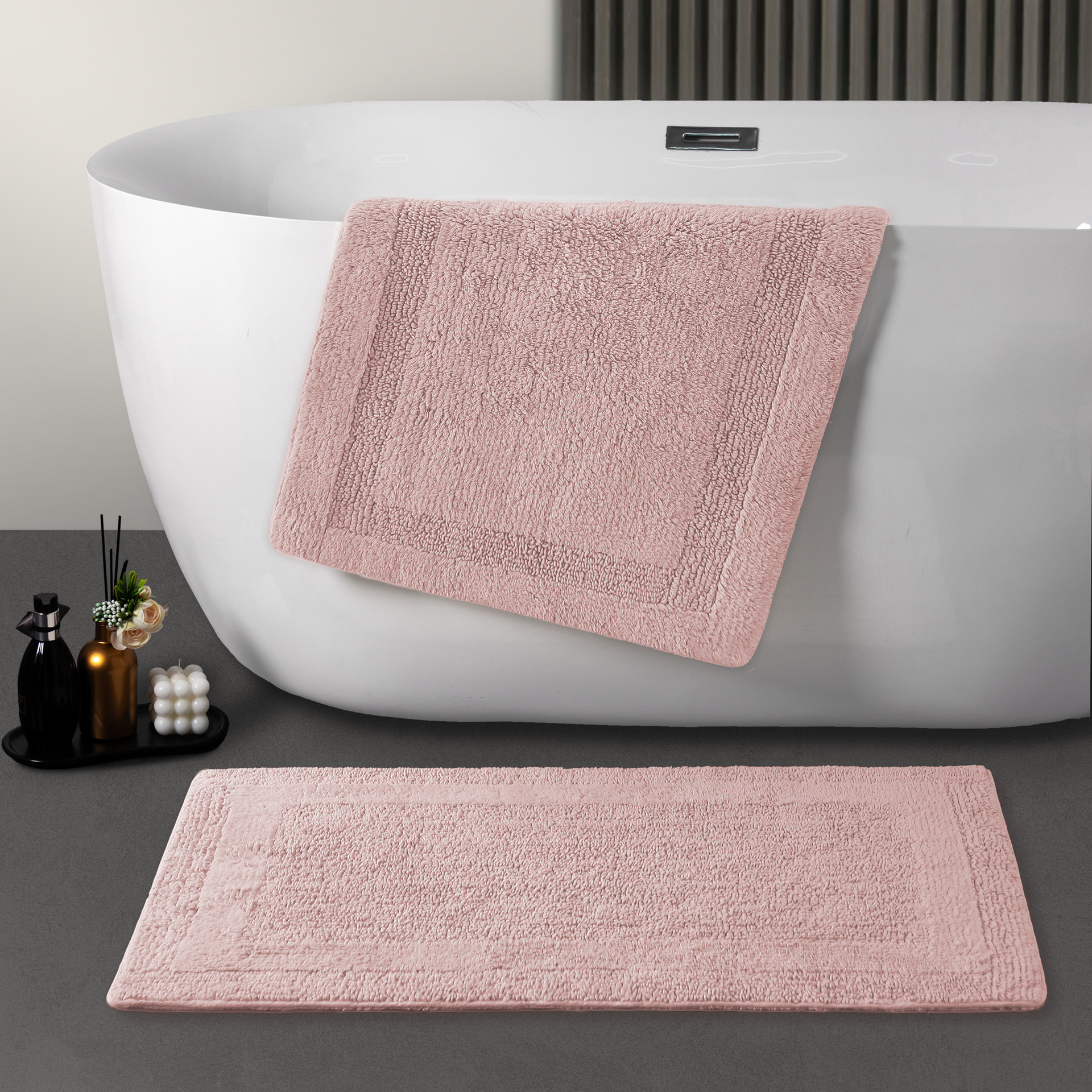 Hotel de alta gama alfombra de suelo de absorción de agua de algodón grueso puerta de inodoro antideslizante alfombra de suelo doméstica lavable a máquina